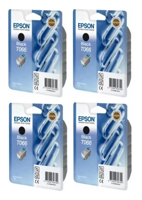 4X Original Epson T066 Negro Lápiz Táctil C48-O. V