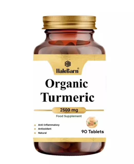 Organic Turmeric Curcumin 600mg - 90 High Strength Tablets