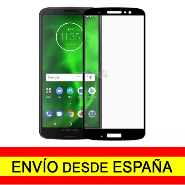 Cristal Templado Completo 3D para MOTOROLA MOTO G6 PLUS Protector Negro a0223