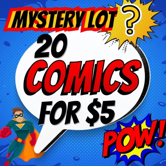 20 For $5! Mystery Comic Book Lot. Marvel DC No Dupes!  See description!
