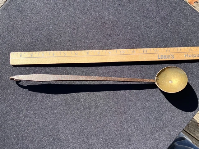 AAFA 1800's Antique Brass and Iron Taster Ladle Blacksmith Wrought Hand Forged