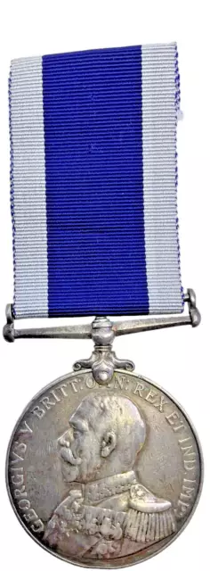 WW1 British Royal Navy RN Long Service Medal 220417 AS Askins AB HMS Roxburgh