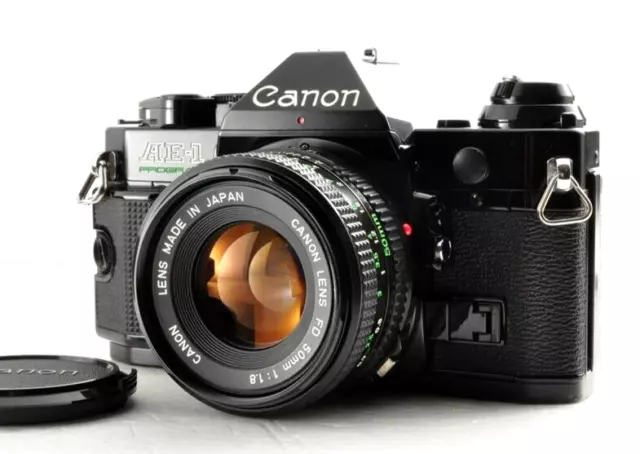 Canon AE-1 Programme Appareil photo reflex noir proche de la menthe avec FD...
