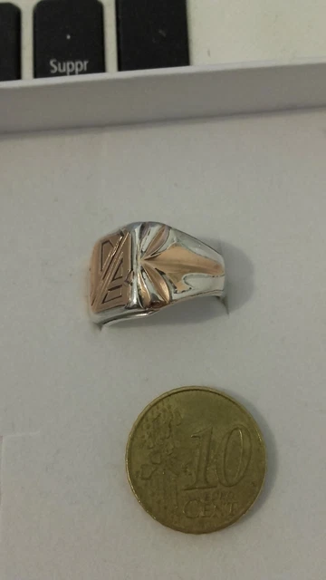 Bague Ancienne En Argent Massif 925 – Chevalière Style Jonc Alliance, Occasion Portée, Unique Et Vintage