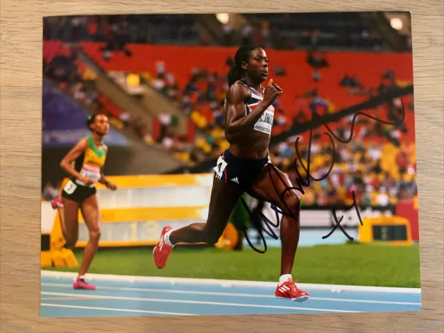 Christine Ohuruogu Hand Signed 10x8 2013 World Gold Photo - GB Athletics