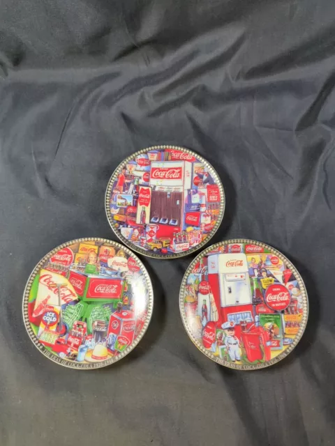 Set Of 3-1996 The Eras of Coca Cola 1930-1970 # Edition Collectors Plates Unique