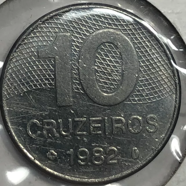 1982 Brazil 10 Cruzeiros Foreign Coin #1725 2