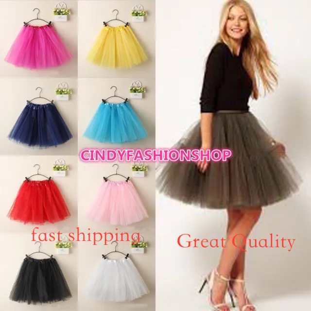 USA Women/Adult Classic Elastic 3-Layered Tulle TUTU Skirt Ballet Dancewear