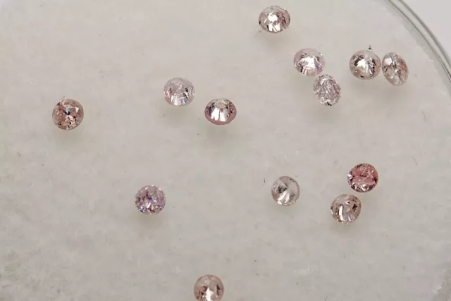 $3000 Natural LIGHT FANCY PINK .33ct Diamond Round LOOSE Lot RARE