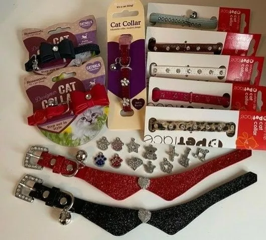 Diamante Cat Collars and Charms