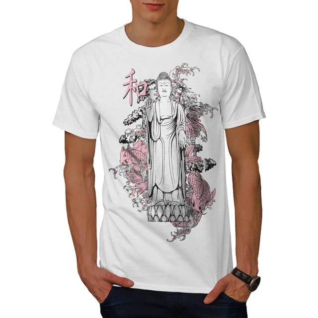 Wellcoda Japan Art Dragon Mens T-shirt, Traditional Graphic Design Printed Tee