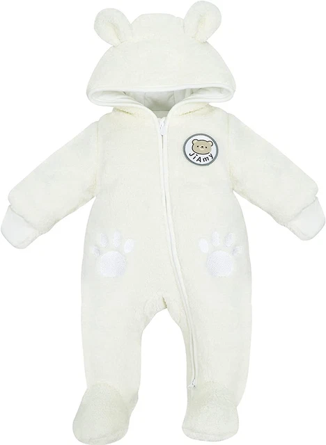 Tuta Neve Neonato Bambina Pagliaccetto Invernale con Cappuccio Tute da Neve N