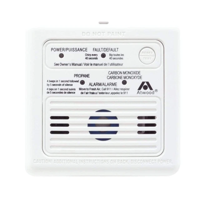 Atwood RV Carbon Monoxide and Propane Gas Detector 12v White #36681
