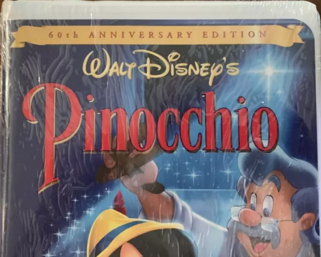 Pinocchio 60th Anniversary Edition Walt Disney's Movie VHS Format Factory Sealed