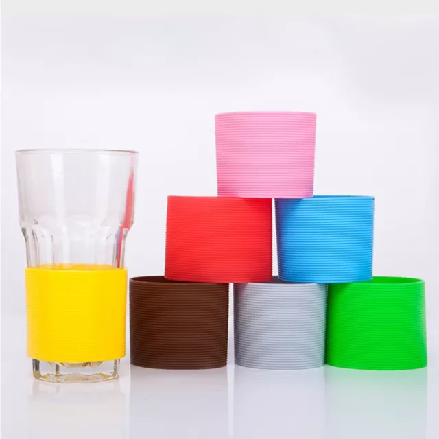 5 Silicone Cup Sleeves Heat-resistant Nonslip Mug Protector