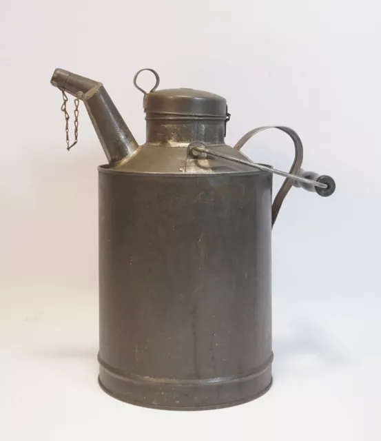 True Vintage Large Antique 5 Liter Oil Pot Metal Pot Gasoline Pot Vintage