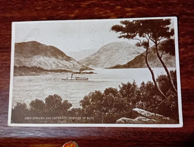 Loch Striven And Entrance To Kyles Of Bute Valentine's Postcard Posted Vintage