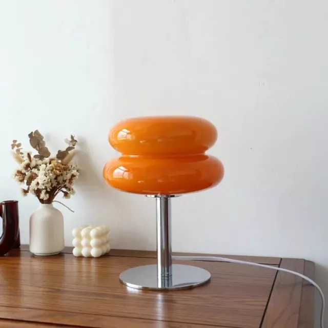 Lampe de Table Au Design Macaron Orange Eclairage Chambre Chevet Prise USB LED