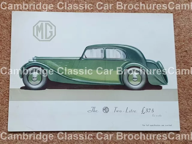 Original MG Two-Litre Sales Brochure - October 1935