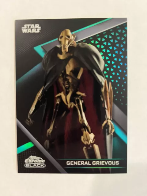 2022 Topps Chrome Black Star Wars General Grievous Green Refractor 6/99 Card #32