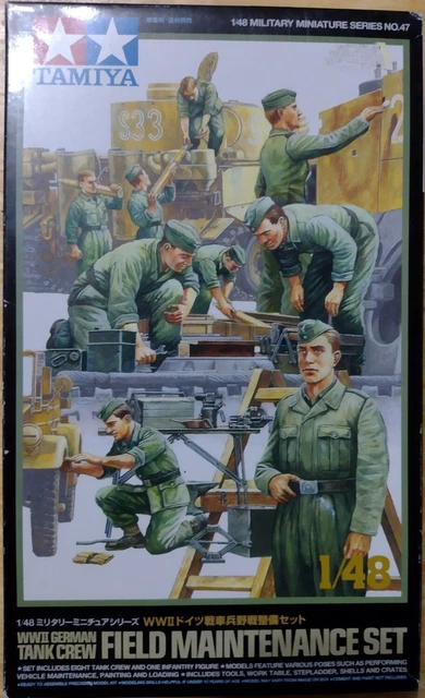 TAMIYA 1/48 SCALE WWII German Tank Crew Field Maintenance Set. BRAND ...