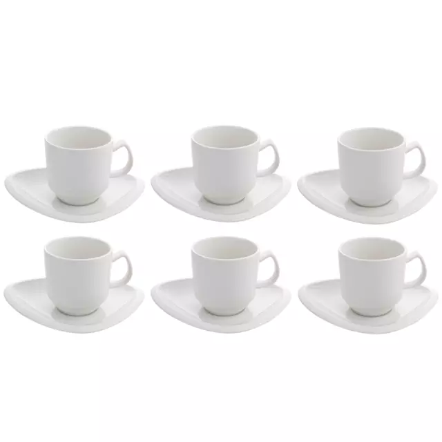 TASSEN 6er SET Porzellan Kaffeetassen Teetassen mit Untertassen FLORINA 250 ml