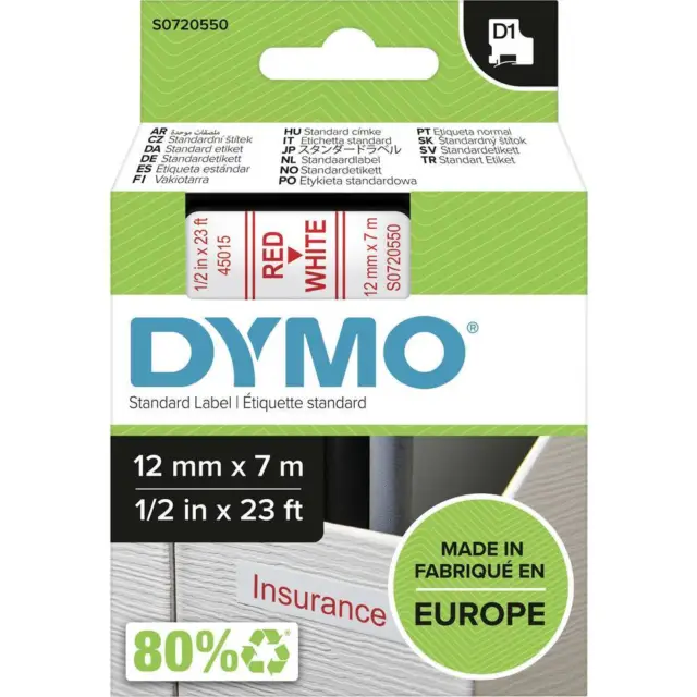 1pcs 91201 12267 pour Dymo Letratag 91200 91202 12mm LT Bandes D'étiquettes  Compatibles pour Dymo