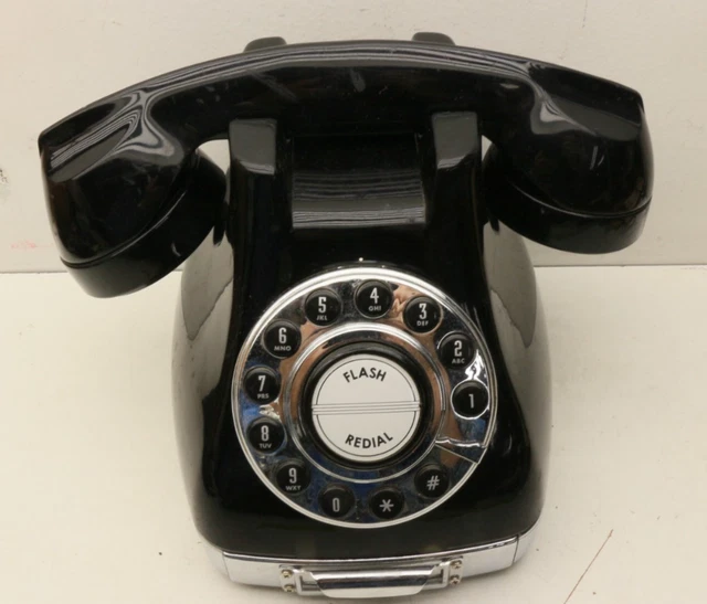 VINTAGE RETRO BLACK Metro Touch Tone Telephone With Note Pad in Drawer ...