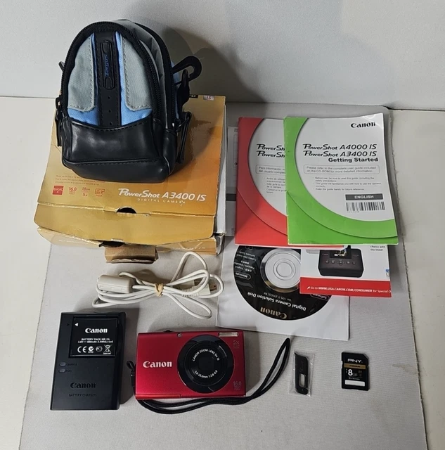 CANON POWERSHOT A3400 IS 16.0MP Digital Camera - Red $217.62