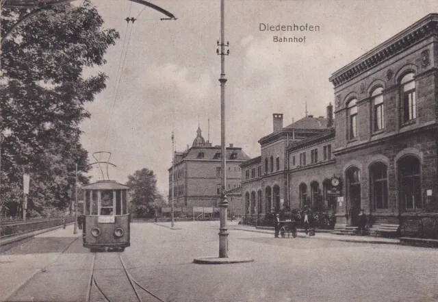 Cpa Diedenhofen Bahnhof