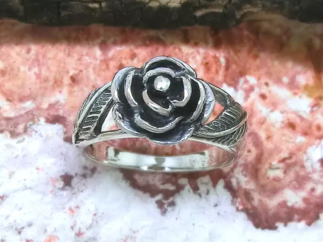 Rose 925 Echt Silber Ring Rosenring Rosen Blume Gothic Vintage Damen