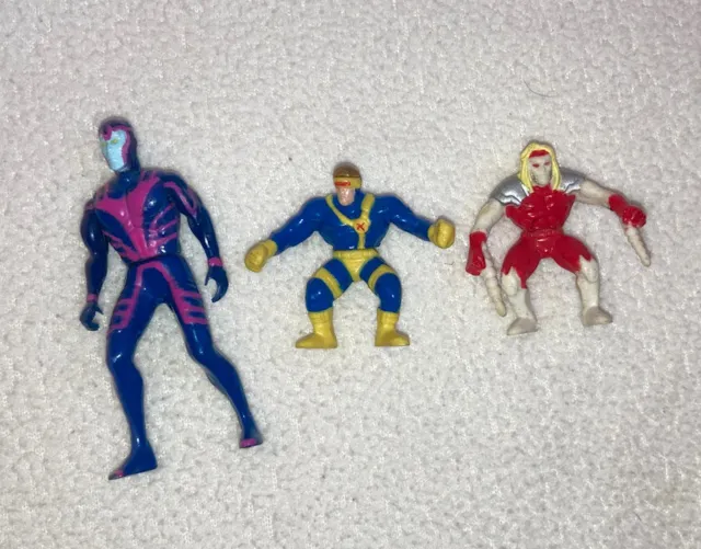X-Men Micro Pocket Comic Figure Lot-1994-Cyclops & Omega Red-Toy Biz W/ Diecast