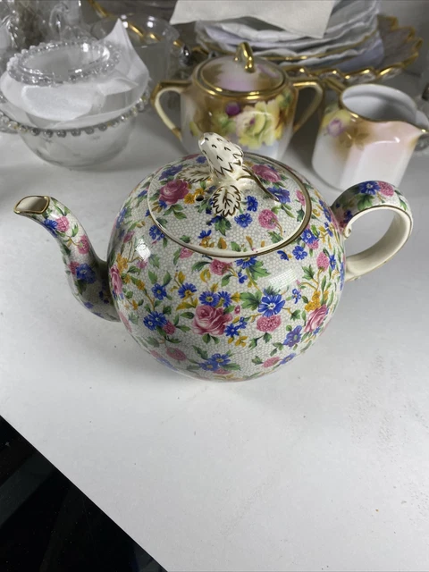 Royal Winton England Grimwades Old Cottage Chintz Tea Pot Strawberry Fenial Cn