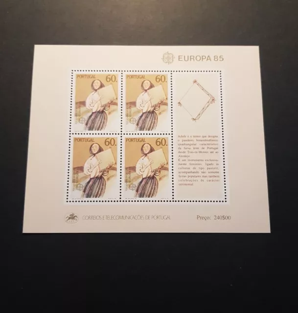 Timbre Europa Portugal Année De La Musique Bloc N°48 Neuf ** Luxe Mnh 1985