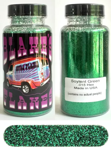 Blakes Metal Flake .015 Soylent Green Hot Rod Custom Paint automotive 2oz jar