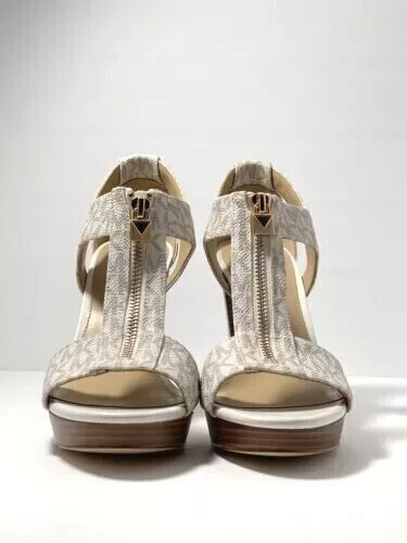 woman shoes Michael Kors Berkley T-Strap Platform Dress Sandals,read Description