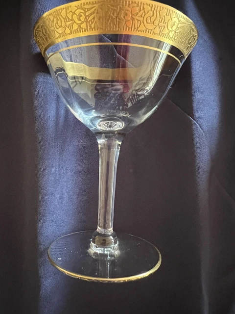 Ten (10)Vintage Tiffin Franciscan Minton 22K Gold Encrusted Champagne Coupes 5”
