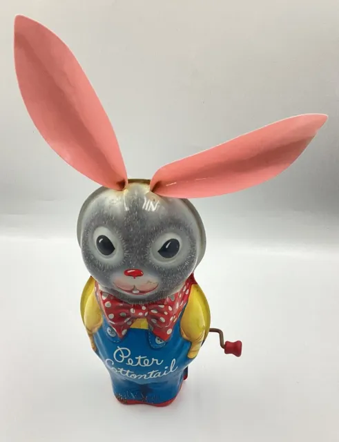 Vintage Mattel Toy Peter Cottontail Tin Litho Easter Rabbit Bunny (Does Not Play