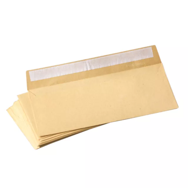 100 Manilla DL Envelopes Plain 80gsm 220 x 110mm Self Peel & Seal Office Letter