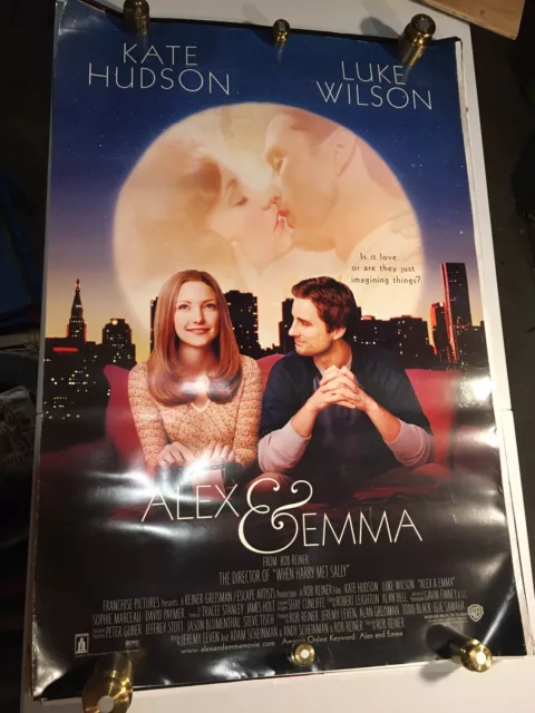 Alex & Emma -Double Sided Original Movie Poster 27”X 40” Kate Hudson Luke Wilson