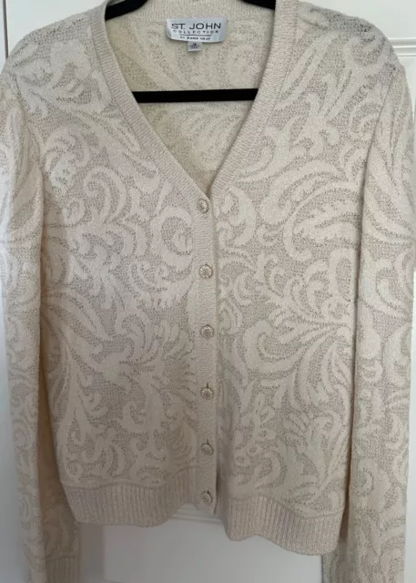 St. John Collection Knit Button Front Cardigan Sweater Size: 12