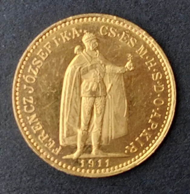 Habsburg Kaiser Franz Josef I. 10 Corona 1911 Prachtexemplar vz-St