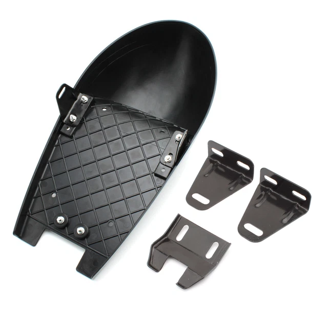 Universal Cafe Racer Motorcycle Seat - PU Leather, Retro Style, Brown/Black Options
