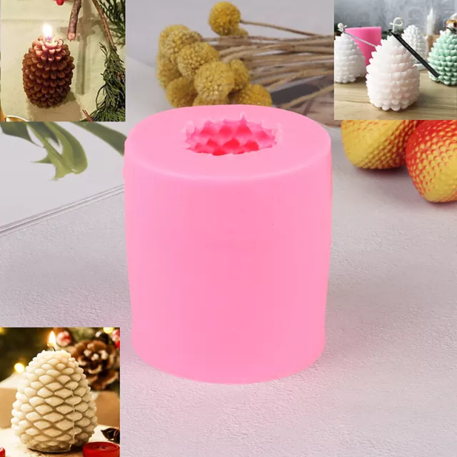 3D Christmas Pine Cone Silicone Candle Mold DIY Beeswax Aromatherapy Candle.Q1