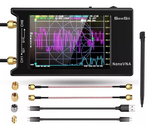 SEESII NanoVNA-H4 Vector Network Antenna Analyzer 4INCH 10KHz-1.5GHz HF VHF UHF