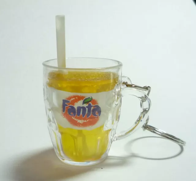 FANTA Lemon Glass Mug Handle Limited Edition KEYCHAIN Keyring Novelty Coca Cola