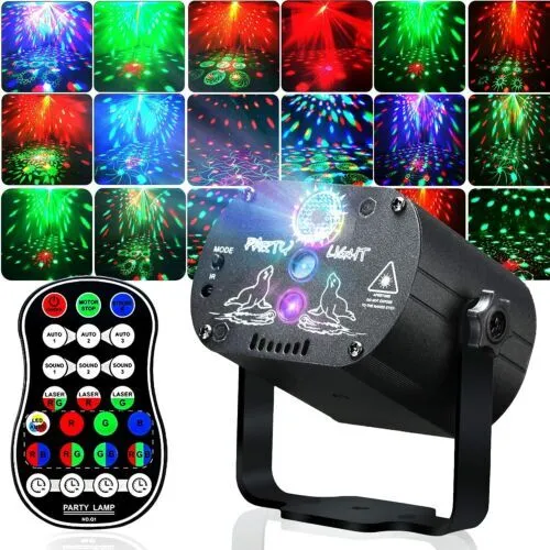 1024 Pattern Laser Light DJ Disco Party Stage Light Projector LED RGB Lighting