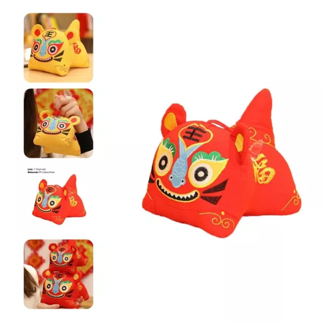 Tiger Doll Comfortable Suction Design Chinese Style Zodiac Tiger Toy Compact