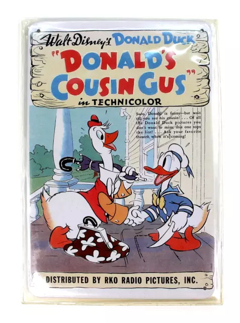 Disney Vintage Donald Duck Cousing Gas Metal Plaque Poster Rare Collection