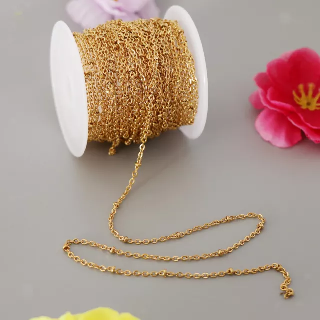 Stainless Steel Chain Bulk for Jewelry Making DIY  Gold ball Bead Chain